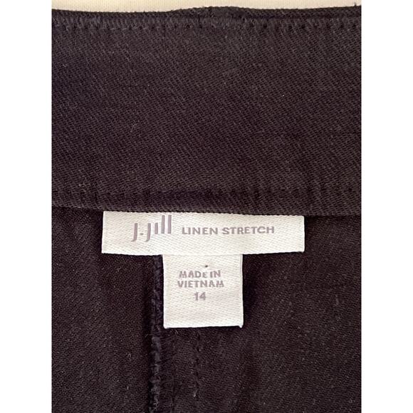 J.Jill Pants Womens Size 14 Black Linen Stretch Wide Leg Crop Career Office Work - Picture 6 of 12